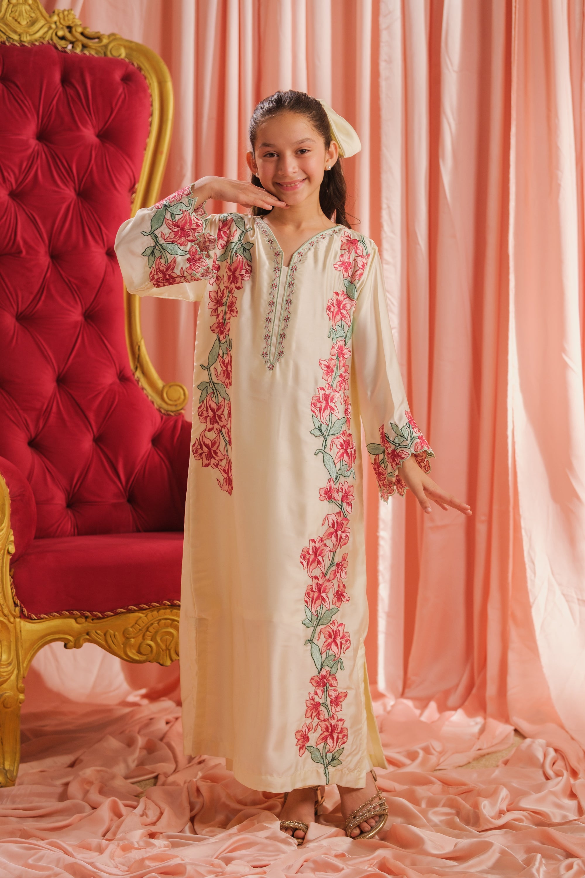 Pearl Blossom - 1pc - Embroidered - Charmeuse Silk - Festive - Sprinkles Pakistan