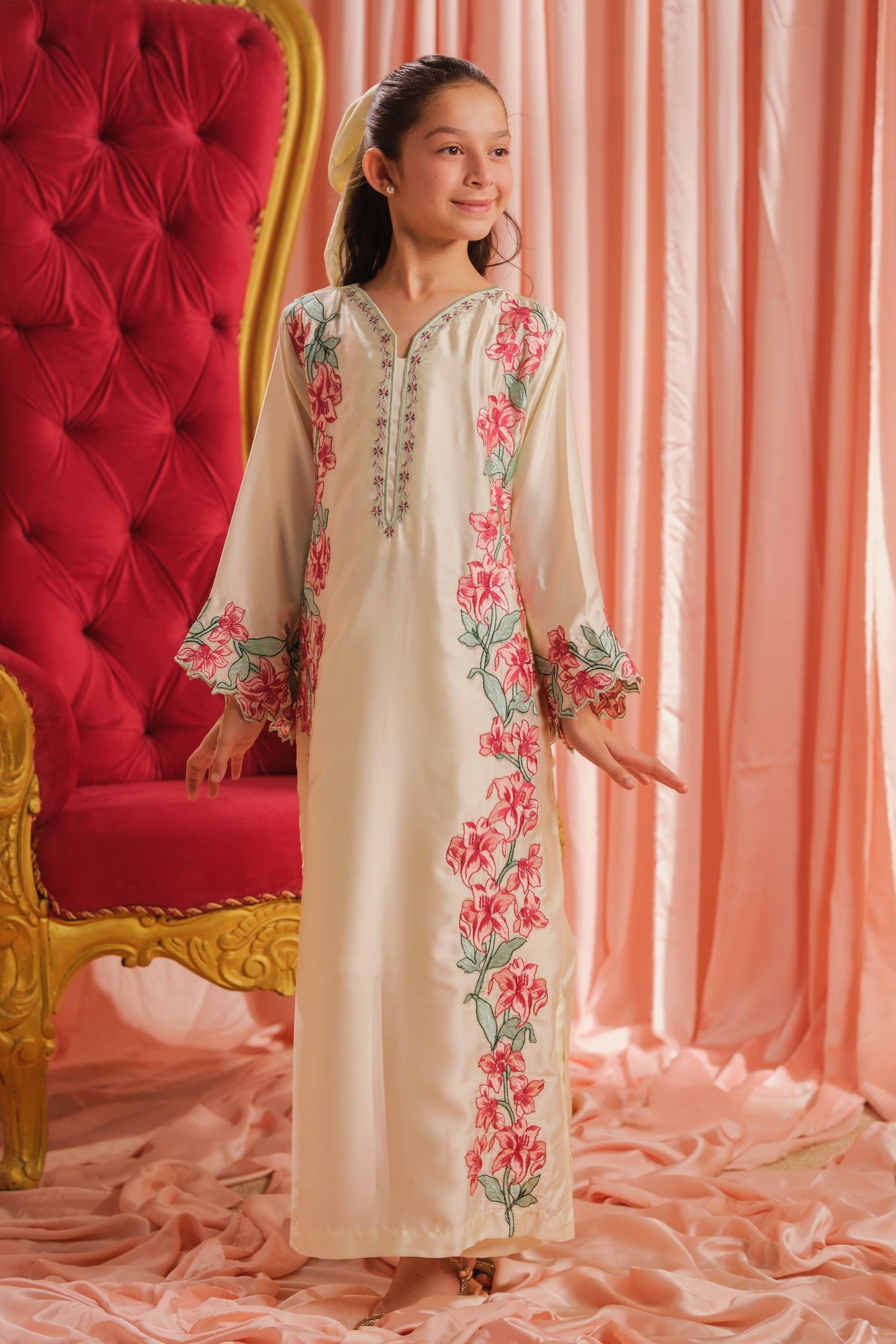 Pearl Blossom - 1pc - Embroidered - Charmeuse Silk - Festive - Sprinkles Pakistan