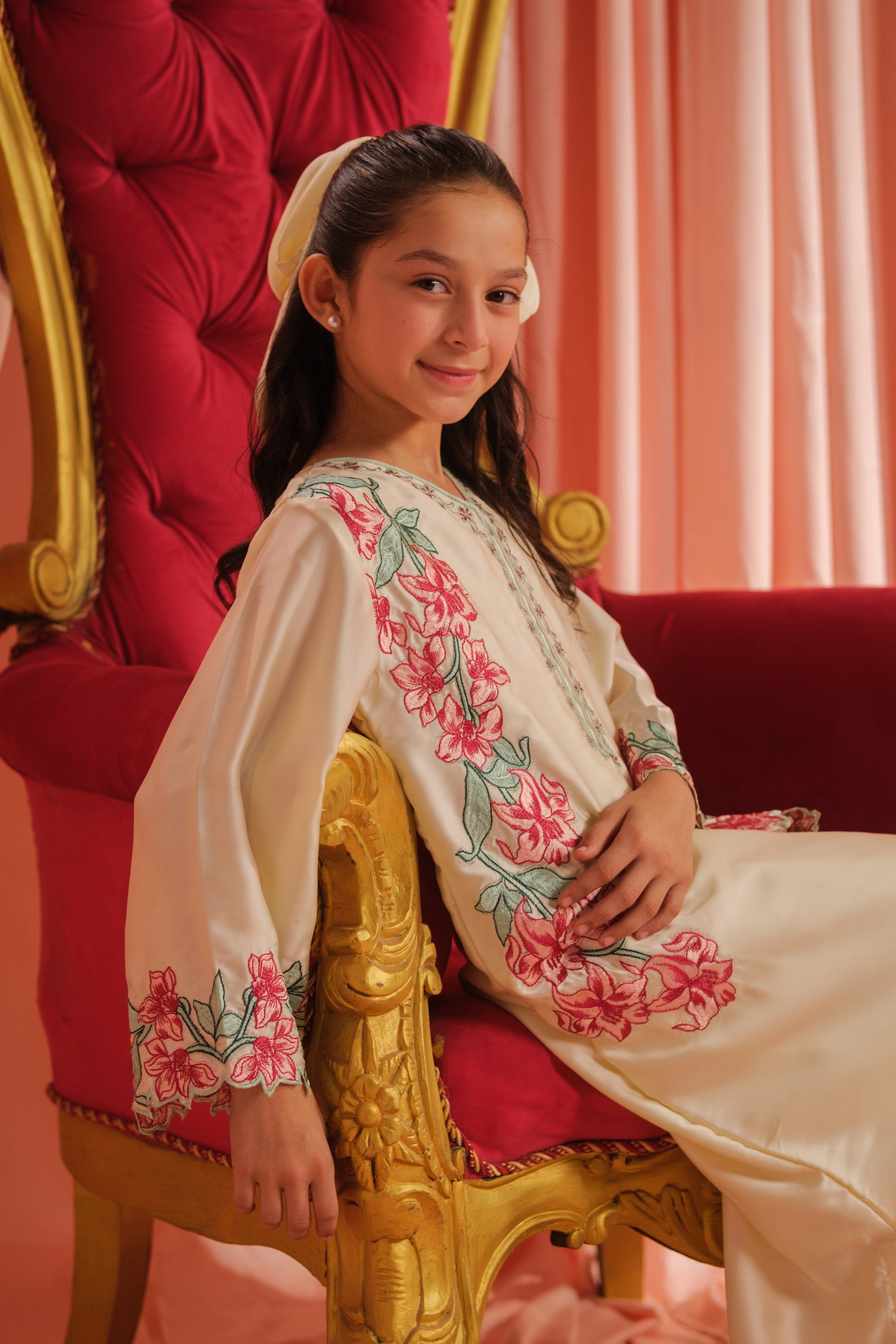 Pearl Blossom - 1pc - Embroidered - Charmeuse Silk - Festive - Sprinkles Pakistan