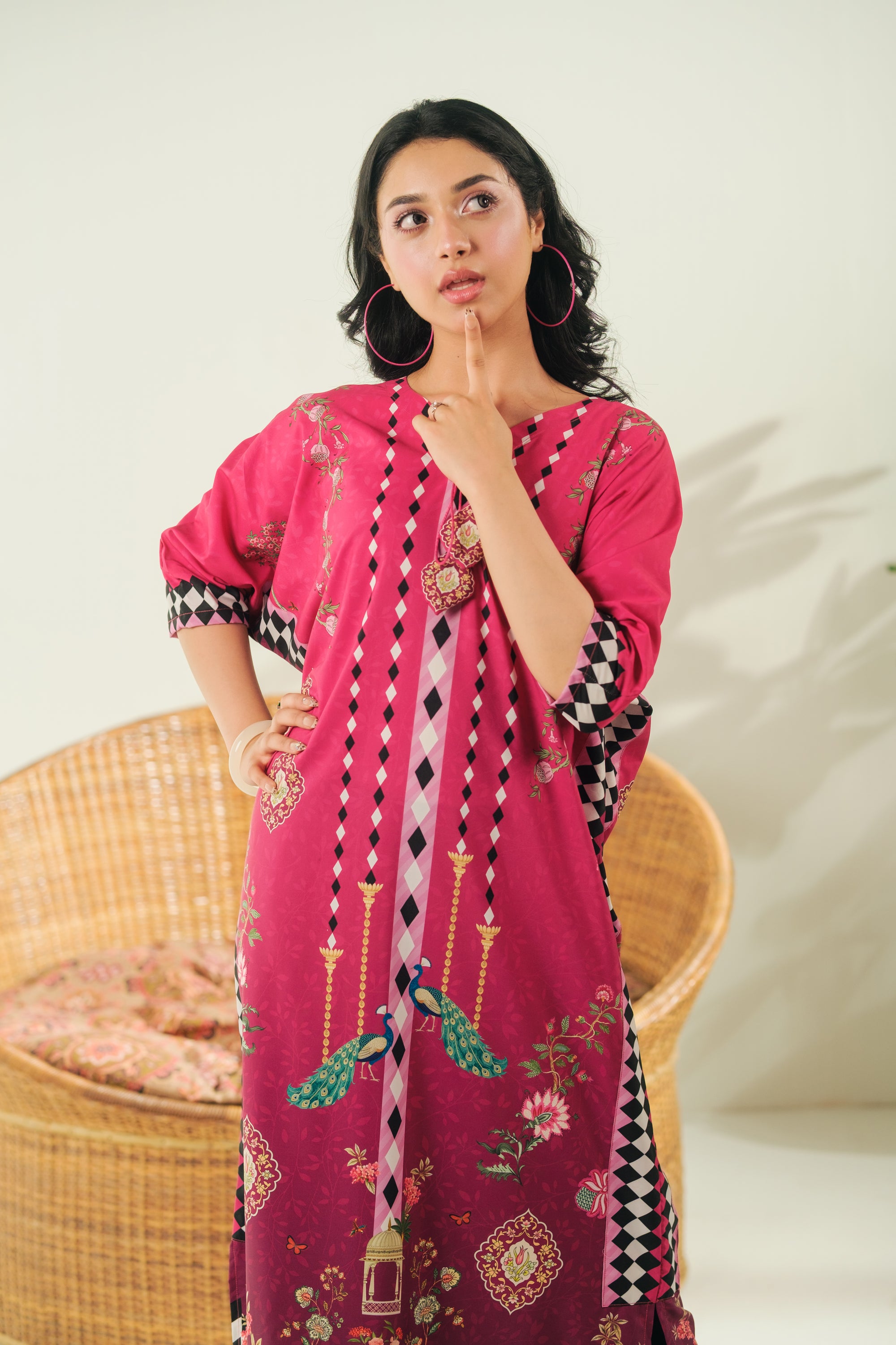 Peacock Grace - 1pc - Dull Crepe - Sprinkles Pakistan