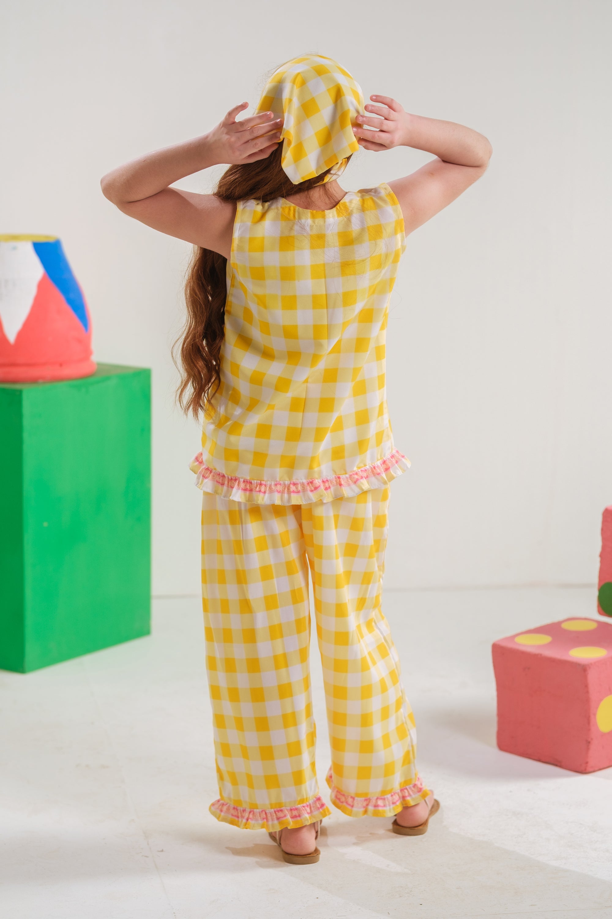 Gingham Check - 2pcs - Poly Cambric - 2pcs-ready-to-wear, Fusion - Sprinkles Pakistan