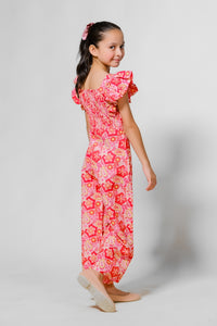 Scarlet Paisley Jumpsuit - Mix Cotton - jumpsuits, jumpsuit 2024 - Sprinkles Pakistan