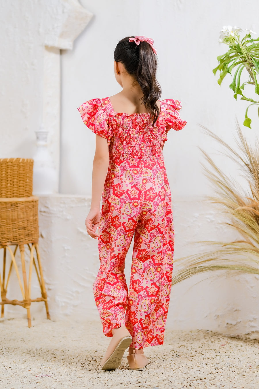 Scarlet Paisley Jumpsuit - Mix Cotton - jumpsuits, jumpsuit 2024 - Sprinkles Pakistan