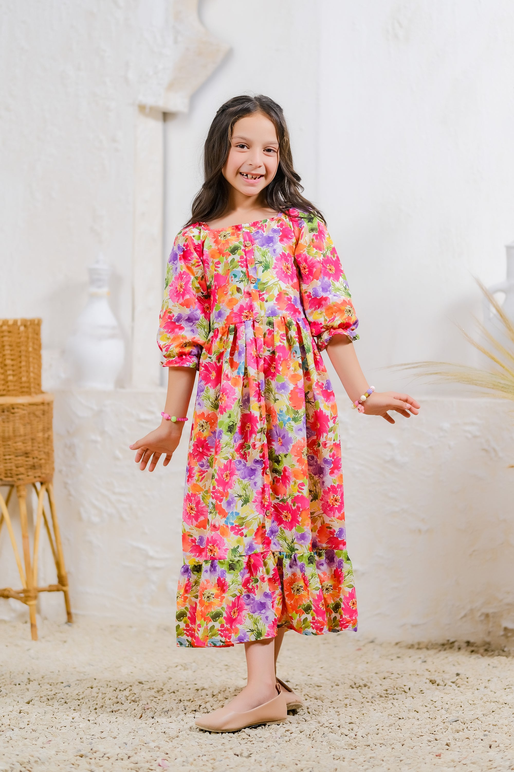 Sunshine Blooms - Lawn Silk - tunics-kids - Sprinkles Pakistan