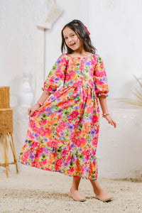 Sunshine Blooms - Lawn Silk - tunics-kids - Sprinkles Pakistan