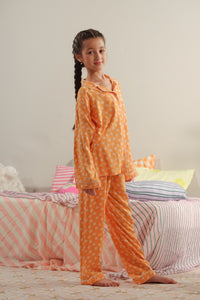 Tangerine Dream - 2pcs - Nightsuit - Boski Linen - New Arrival, Night Suit - Sprinkles Pakistan