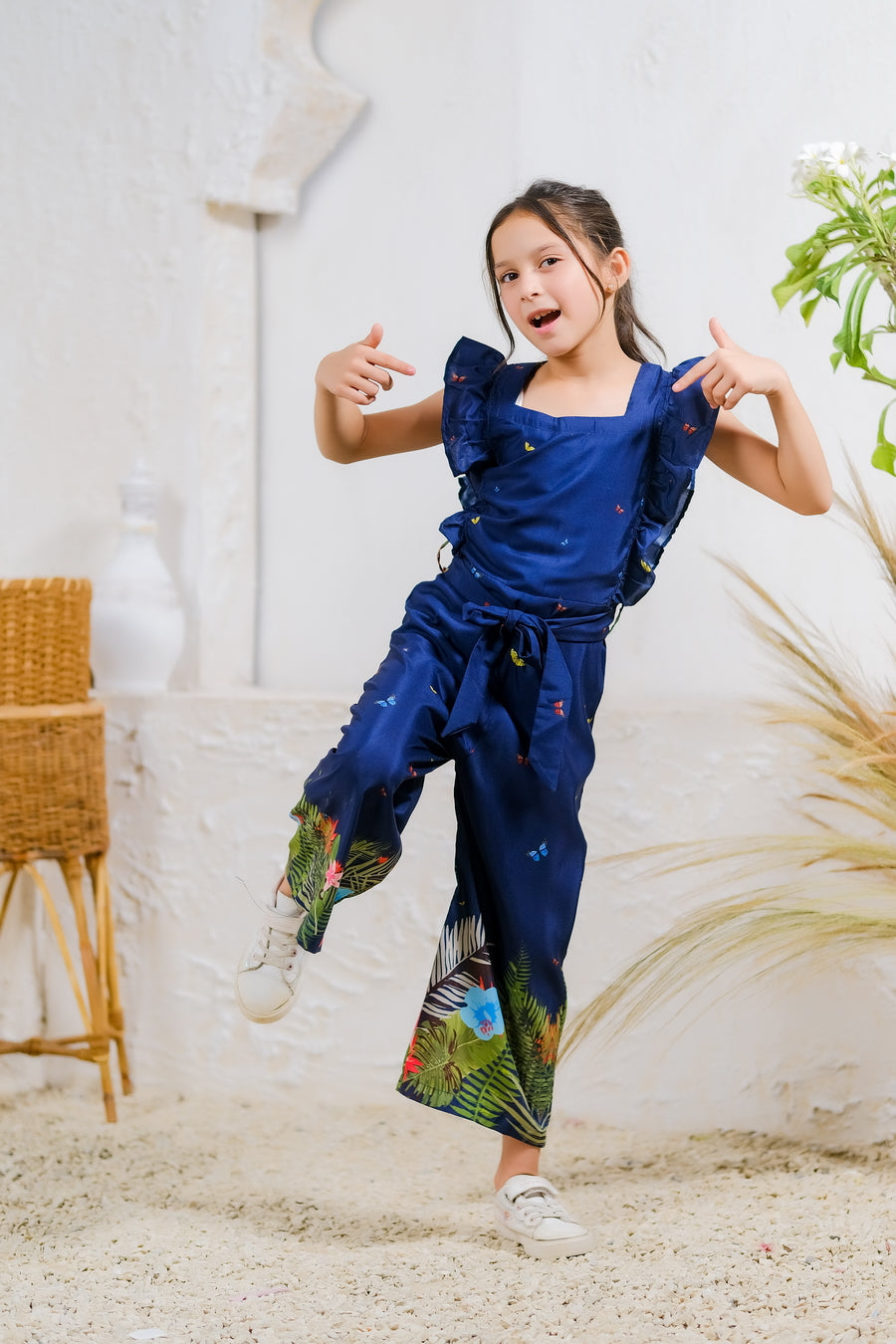 Tropical Night Jumpsuit - Mix Cotton - jumpsuits, jumpsuit 2024 - Sprinkles Pakistan