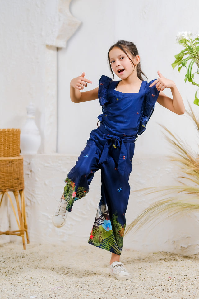 Tropical Night Jumpsuit - Mix Cotton - jumpsuits, jumpsuit 2024 - Sprinkles Pakistan