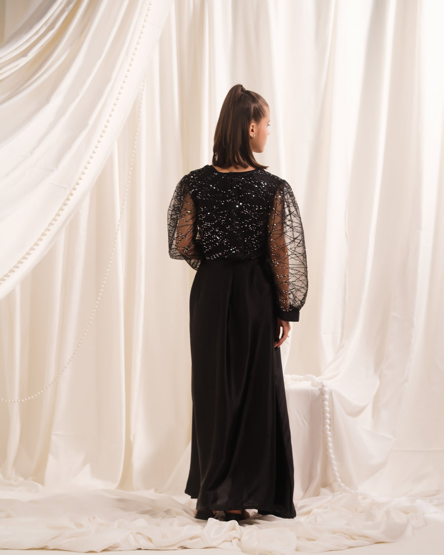 Twilight Thread - 2pcs - Sequence Net & Silk - festive - Sprinkles Pakistan