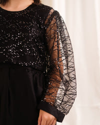 Twilight Thread - 2pcs - Sequence Net & Silk - festive - Sprinkles Pakistan