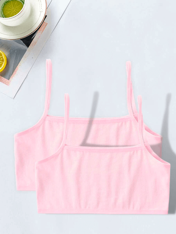 Pack of 2 Girls Pack Solid Cami Bralette (Pink)
