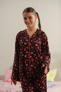 Velvet Hearts - 2pcs - Nightsuit - Boski Linen - New Arrival, Night Suit - Sprinkles Pakistan