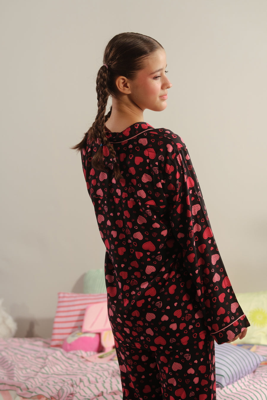 Velvet Hearts - 2pcs - Nightsuit - Boski Linen - New Arrival, Night Suit - Sprinkles Pakistan