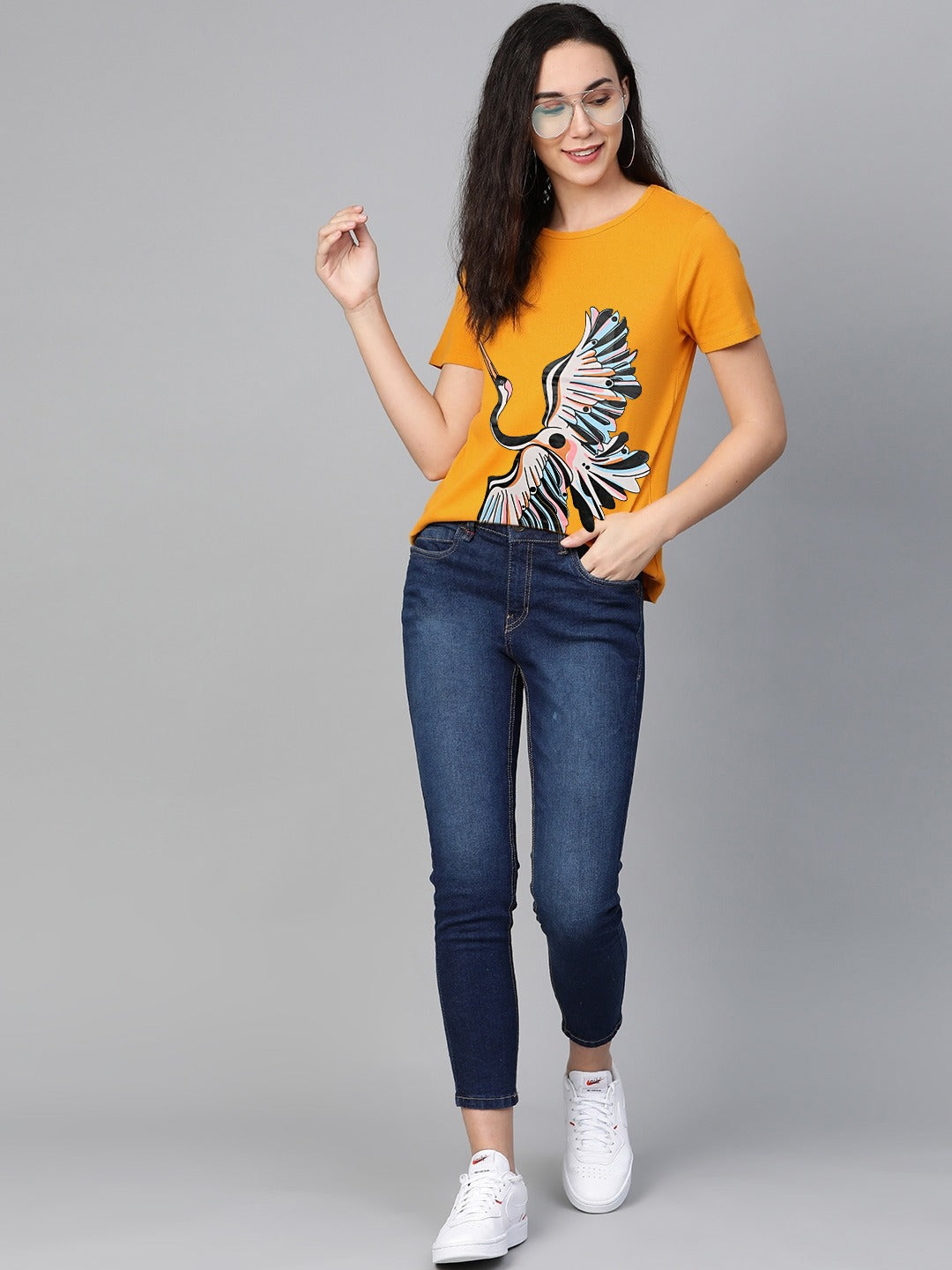 Yellow Bird Print Tee