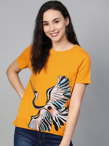 Yellow Bird Print Tee