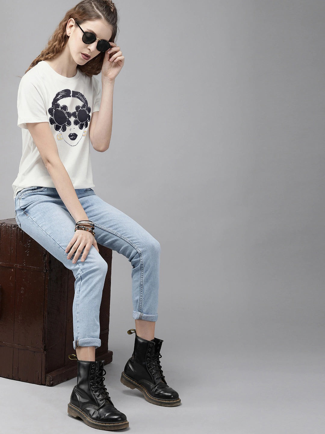 White Lady Print Tee