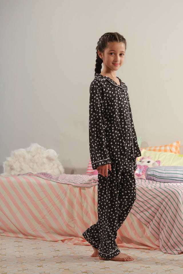 Whispering Florals - 2pcs - Nightsuit - Boski Linen - New Arrival, Night Suit - Sprinkles Pakistan