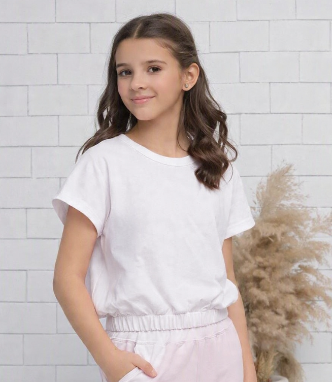 White - Crop Basic Tee - Jersey - Jersey - The Last Sprinkle - Sprinkles Pakistan